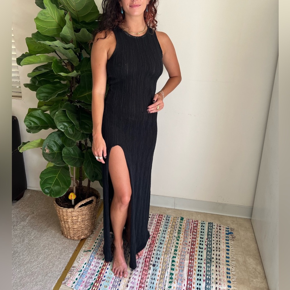 SOLD: Long Black Beach Dress